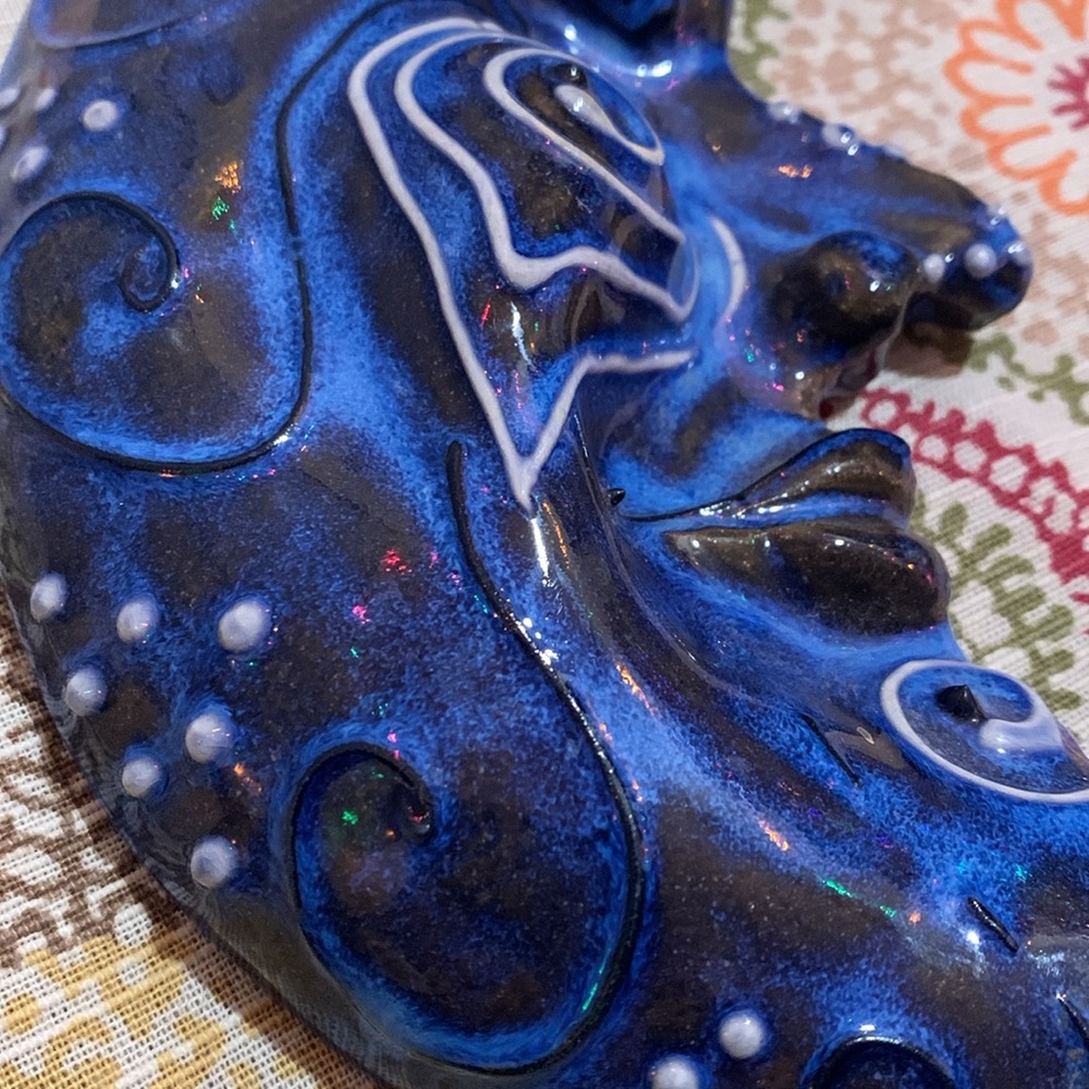 Handmade Pottery Quarter Moon Wall Hanging - Picture 10 of 14